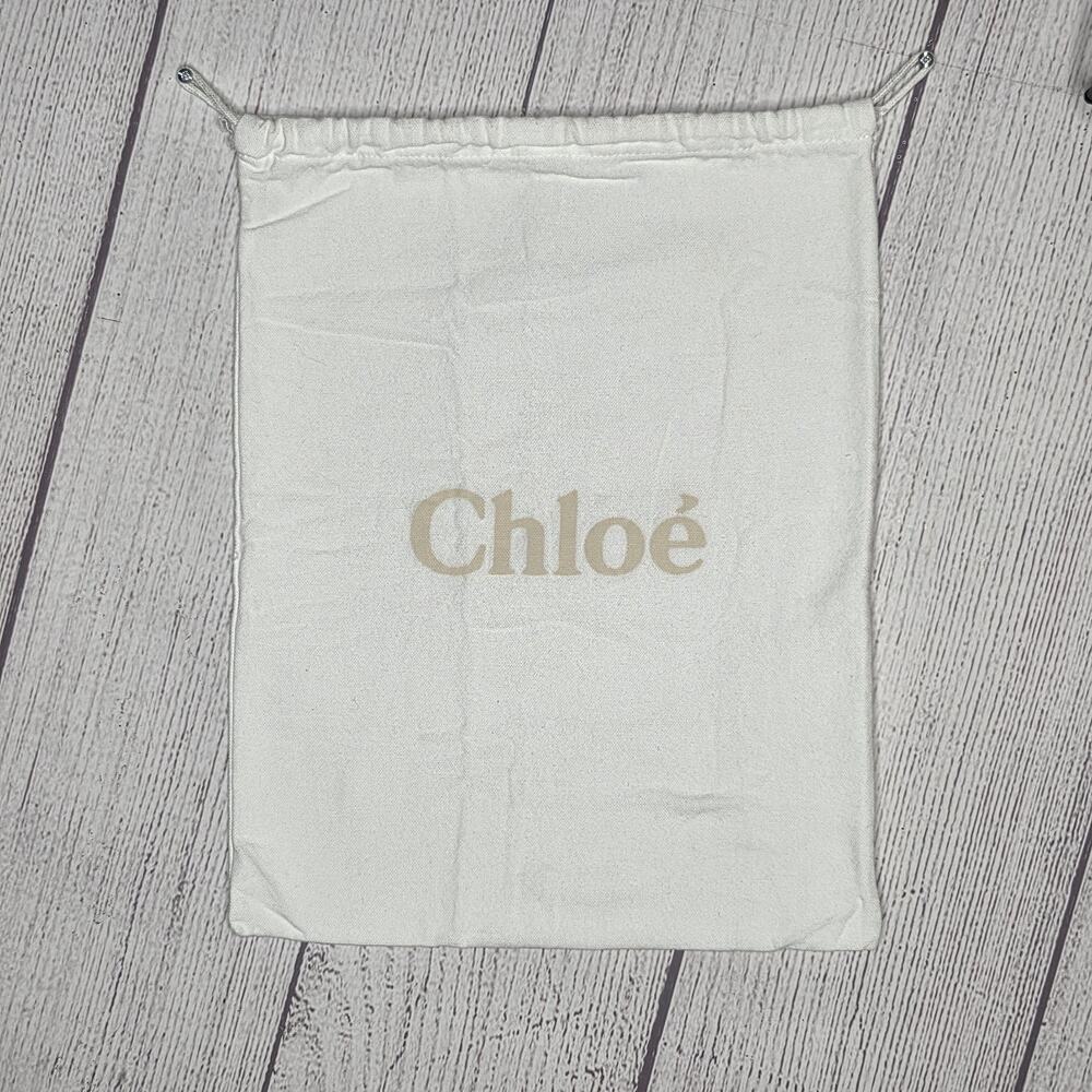 Chloé Paris Logo Drawstring Dust Bag Pouch White 11x15 Designer Storage - Picture 4 of 5